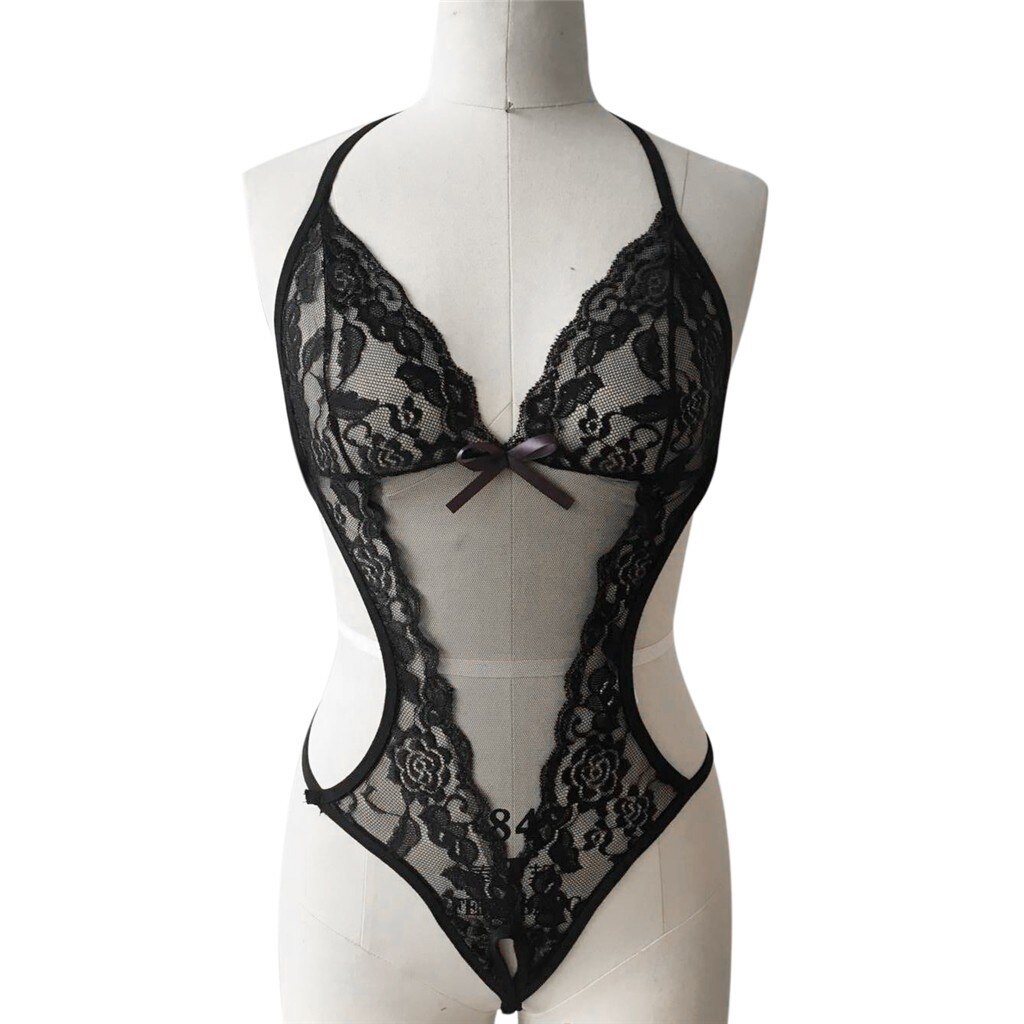 Frauen Sexy Feste Spitze Dünne Dame Dessous Spitze Kleid Bodys Unterwäsche Nachtwäsche Nachtwäsche Body Sommer Strand Dünne # W3 – Bild 4