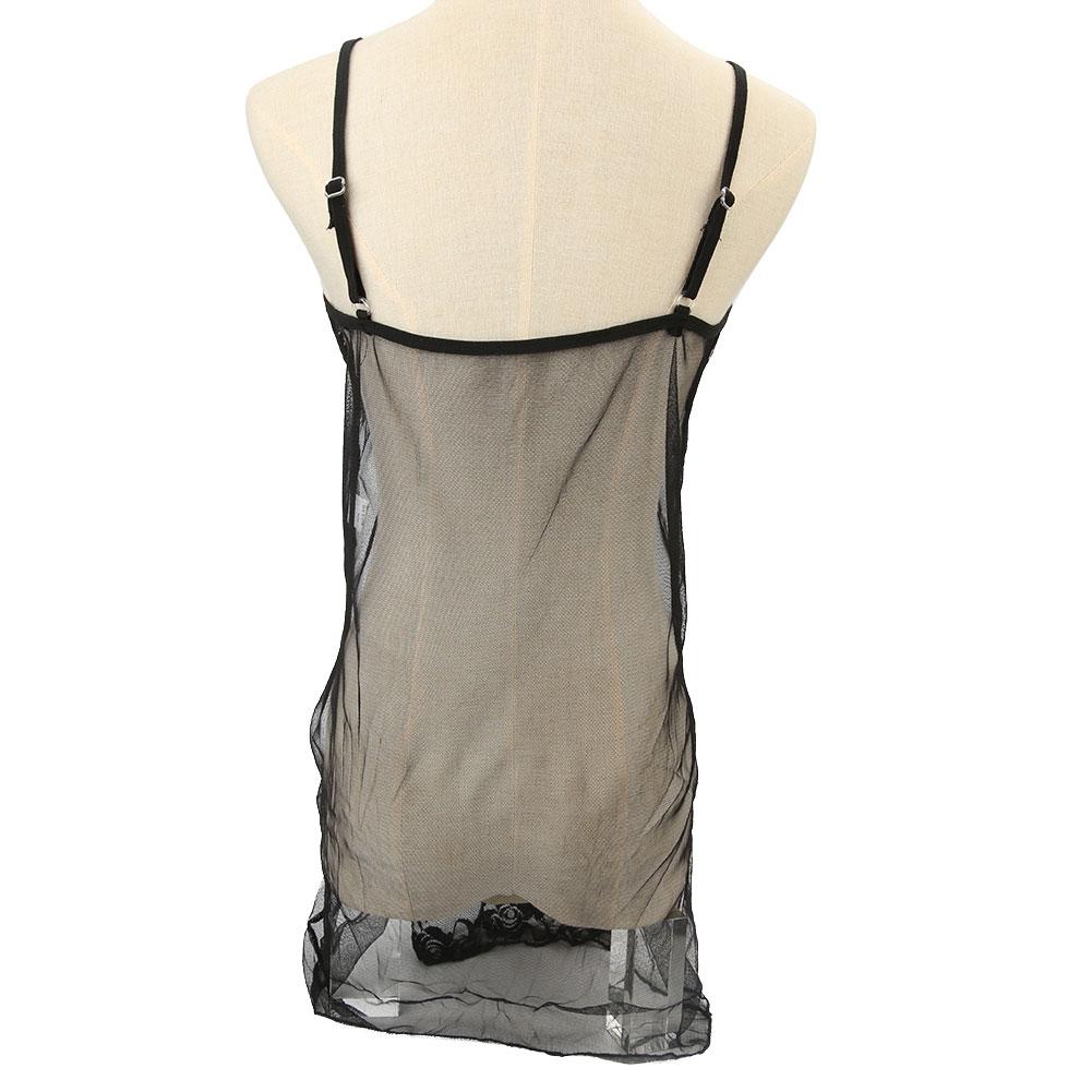 Frauen Sexy Nachtwäsche Tiefem V-ausschnitt Sehen Durch Bowknot Dekor Nachtwäsche Kleid Transparent Bodys Kostüme Babydolls Unterwäsche – Bild 2