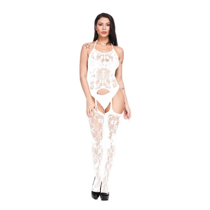 Frauen Sexy Spitze Fishnet Mesh Hohl Dessous Teddy Babydoll Chemise Body Strümpfe 2021 Erotische Nachtwäsche