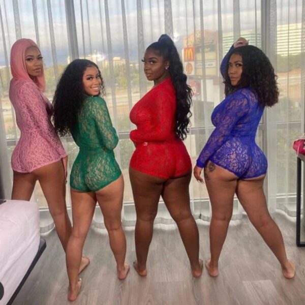 Frauen Sexy erwachsene Overall Body Nachtwäsche Spitze hohl Shorts Sleeve V Neck Bodycon Body pyjamas Strampler Hosen Neue