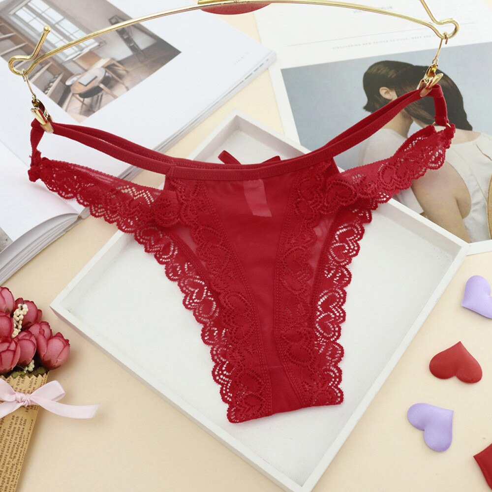 Frauen Spitze Sexy Dessous G-string Thongs Low-taille Stretch Sexy Höschen Damen Mädchen Unterwäsche Atmungsaktive Soft Briefs Mesh heißer – Bild 3