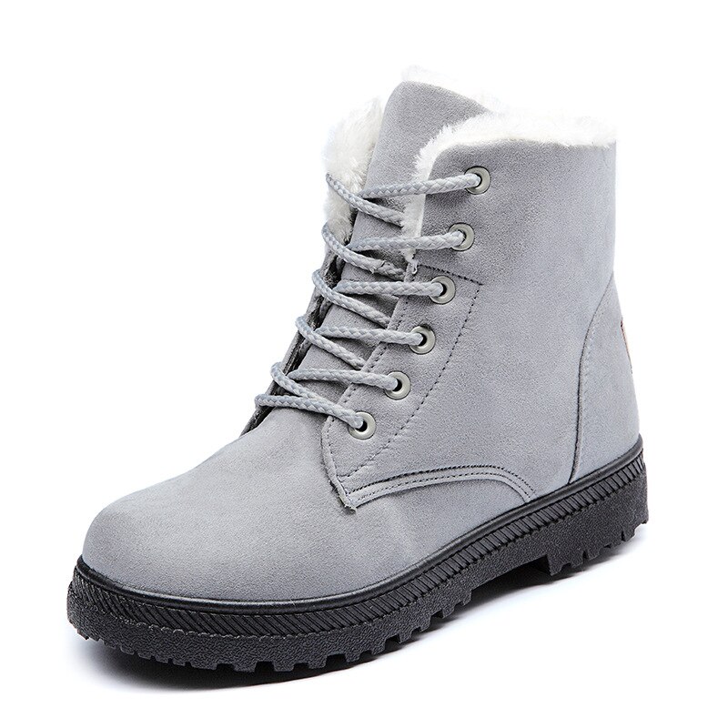 Frauen Stiefel Plus Größe 44 Schnee Boot Für Frauen Winter Schuhe Heels Winter Stiefel Ankle Botas Mujer Warm Plüsch Einlegesohle schuhe Frau – Bild 6