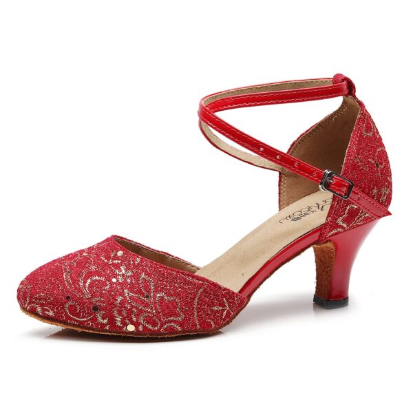 Frauen Tanz Schuhe Rot Mricsoft Hohe Ferse Gold Tanzen Schuhe für Frau Latino Ballrom Schuhe Mädchen Tango Salsa-tanz-schuhe EU34-44