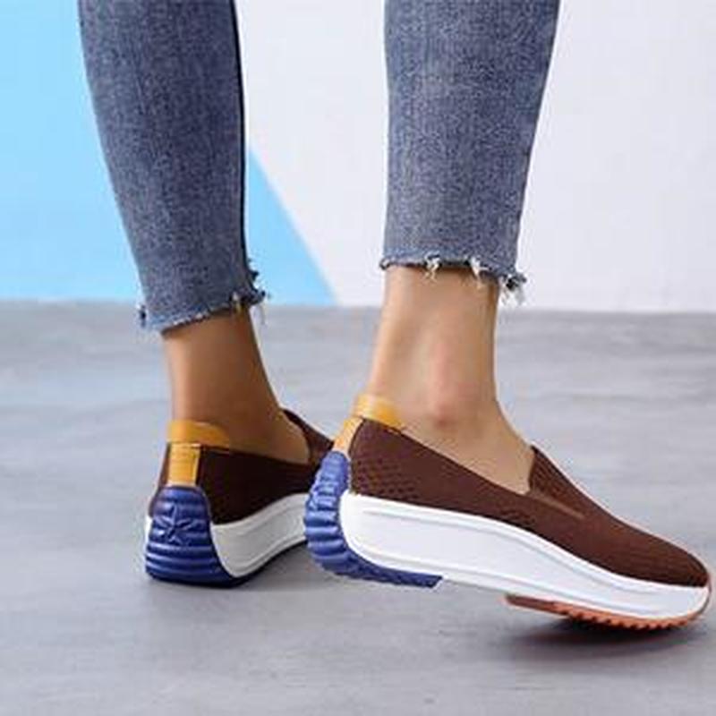Frauen sommer pumpt niedrigen absätzen keile atmungsaktive mesh-slip auf turnschuhe plus größe schuhe frau weibliche – Bild 3