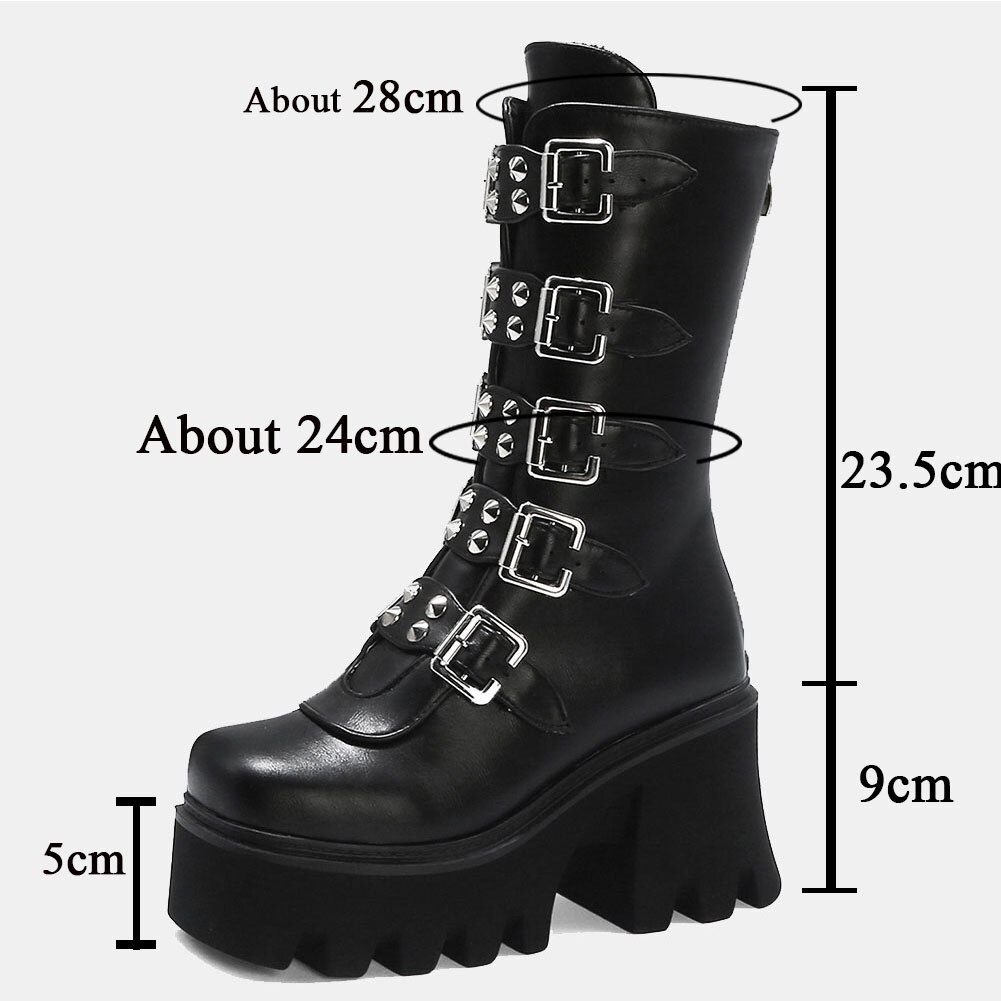 GIGIFOX 2020 Big Größe 44 Top Qualität High Heels Winter Dropship Frauen Schuhe Plattform Mode Coolen Street Motorräder Stiefel – Bild 6