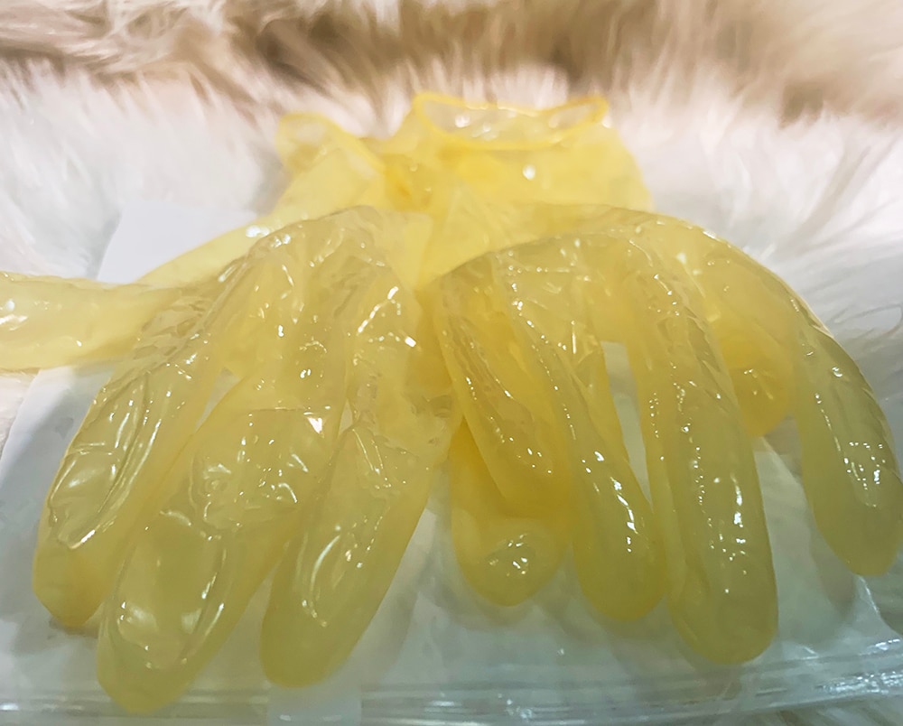 Geölt Shiny Transparent Super Dünne Latex Zentai Handschuhe Männlichen Zu Weiblichen Sheer Cosplay Kigurumi Fetisch Handschuhe – Bild 4