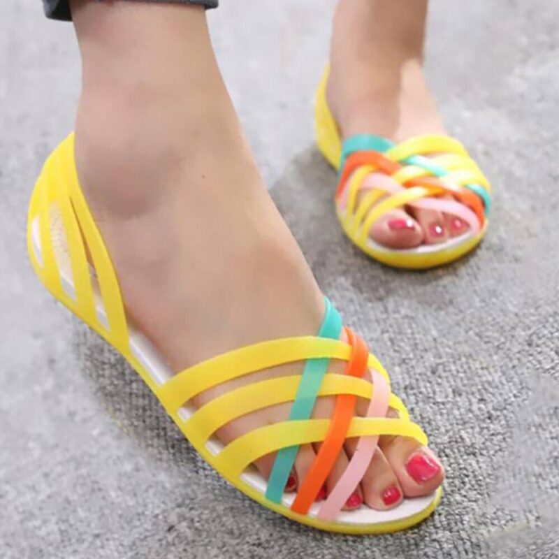Gelee Schuhe Frauen Sandalen Klar Schuhe transparent schuhe Peep Toe Sandalia Feminina Strand Schuhe Damen Rutschen Alias Mujer – Bild 2
