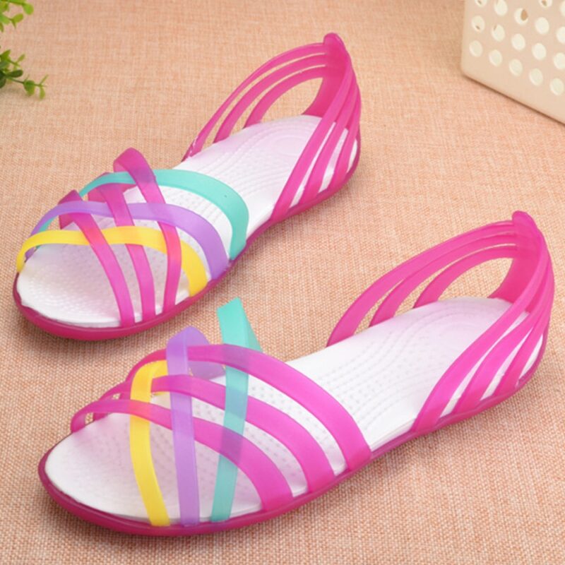 Gelee Schuhe Frauen Sandalen Klar Schuhe transparent schuhe Peep Toe Sandalia Feminina Strand Schuhe Damen Rutschen Alias Mujer – Bild 4