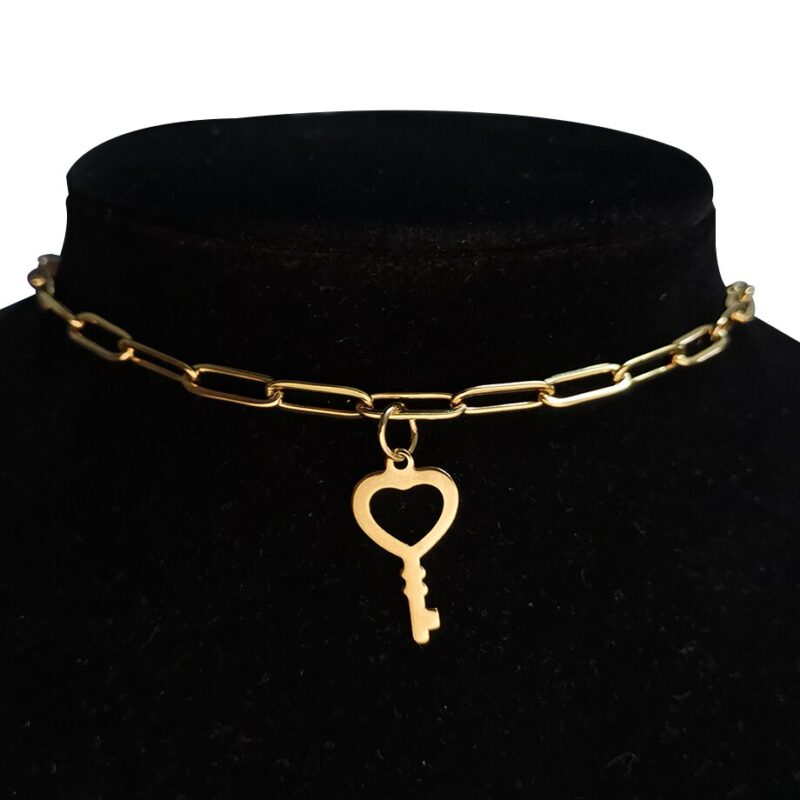 Gold Farbe Edelstahl Halsreif Halskette Frauen Hip-hop Punk Kurze Box Link Neck Ketten für Frauen Schmuck Collares de Moda 2019 – Bild 4