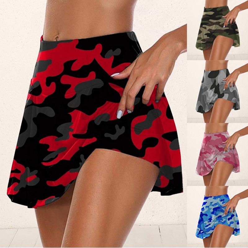 Golf Sport Einfarbig Workout Volleyball S-5XL Tennis Running Skort Rock Athletisch Yoga2020 Athletisch Fitness Röcke – Bild 2