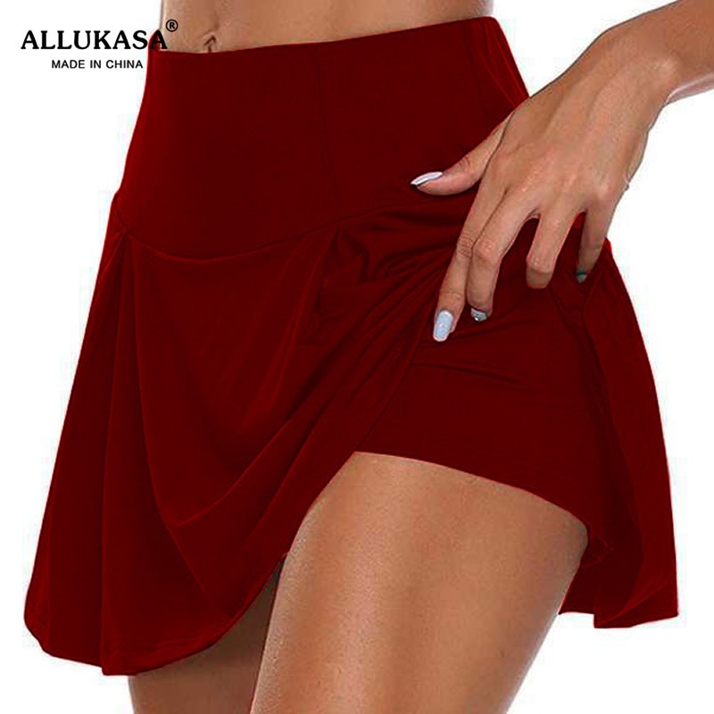 Golf Sport Einfarbig Workout Volleyball S-5XL Tennis Running Skort Rock Athletisch Yoga2020 Athletisch Fitness Röcke – Bild 4