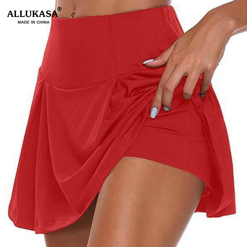 Golf Sport Einfarbig Workout Volleyball S-5XL Tennis Running Skort Rock Athletisch Yoga2020 Athletisch Fitness Röcke – Bild 5