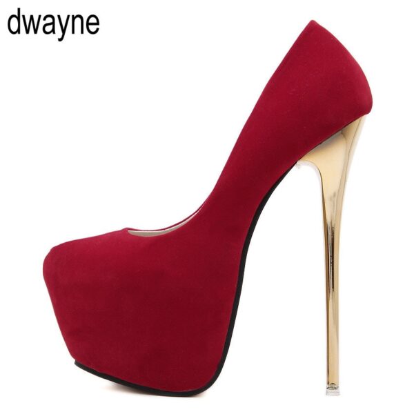 Große Größe 41 42 43 44 45 Sexy Pumps Hochzeit Frauen Fetisch Schuhe Concise Frau Pumpen High Heel Stripper Flock pumpen 16 cm dfv56