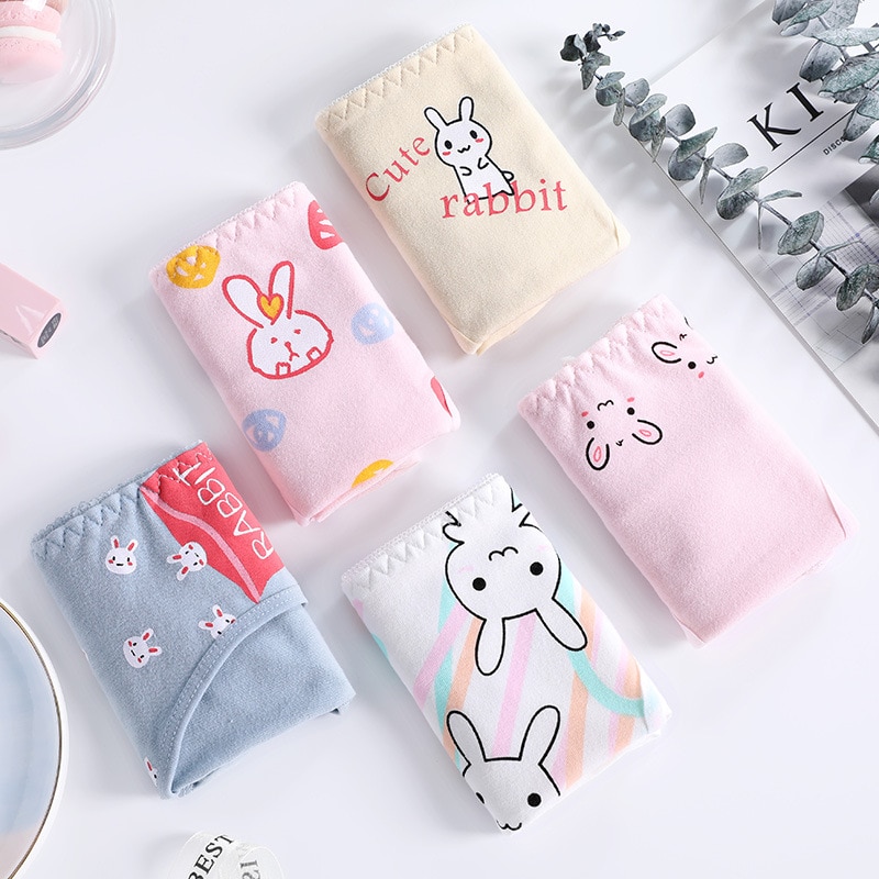 Höschen Frauen Sexy Low Rise Kaninchen Drucken Briefs Casual Atmungsaktive Unterwäsche Damen Nahtlose Höschen Weibliche Baumwolle Unterwäsche
