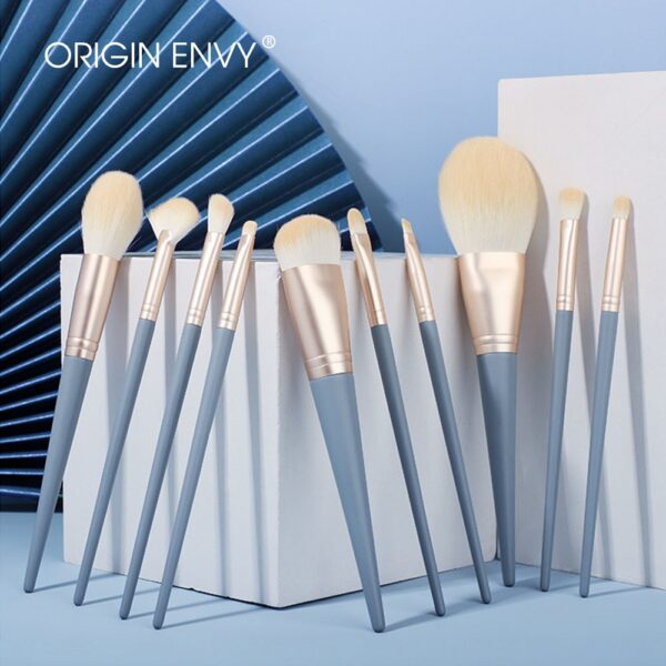 HERKUNFT ENVY Make-Up Pinsel 10 stücke Blau Lidschatten Blending Powder Foundation Augenbraue Pinsel Gesicht Auge Kosmetische Werkzeuge