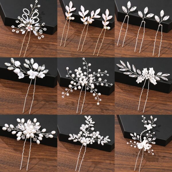 Haar Pins Haar Zubehör Für Frauen Hochzeit Zubehör Haar Clips Schmuck Perle Strass Blume Haar Clip Pins Kopfschmuck