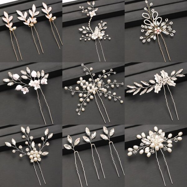 Haar Pins Haar Zubehör Für Frauen Hochzeit Zubehör Haar Clips Schmuck Perle Strass Blume Haar Clip Pins Kopfschmuck