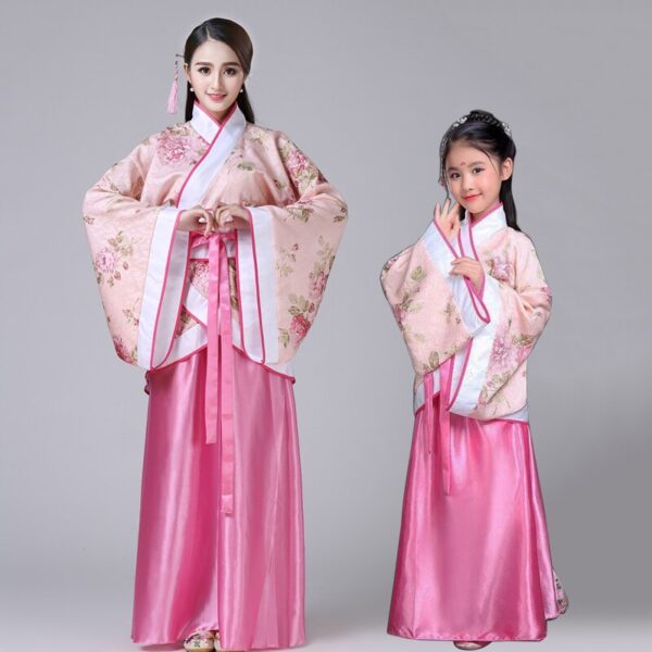 Hanfu Kinder 2020 Chinesischen Kostüm Kinder Blume Mädchen Kleider Traditonal Bühne Tragen Frauen Tanzen Kostüm Erwachsene Fee Kleid
