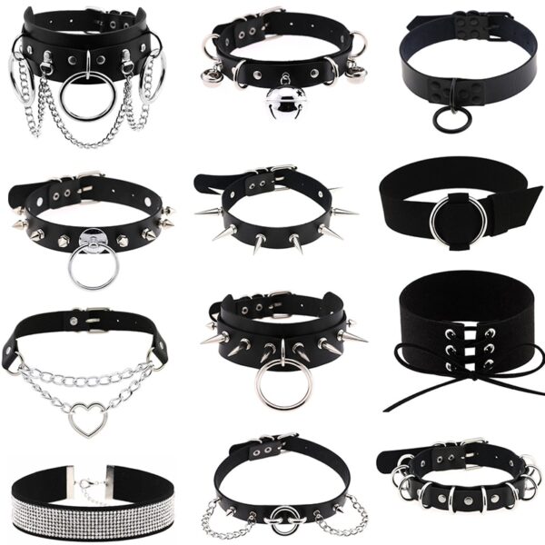 Harajuku Punk Rock Gothic Sexy PU Leder Herz Runde Spike Niet Kragen Choker Halskette Körper 100% Handgemachten Schmuck Party Geschenk