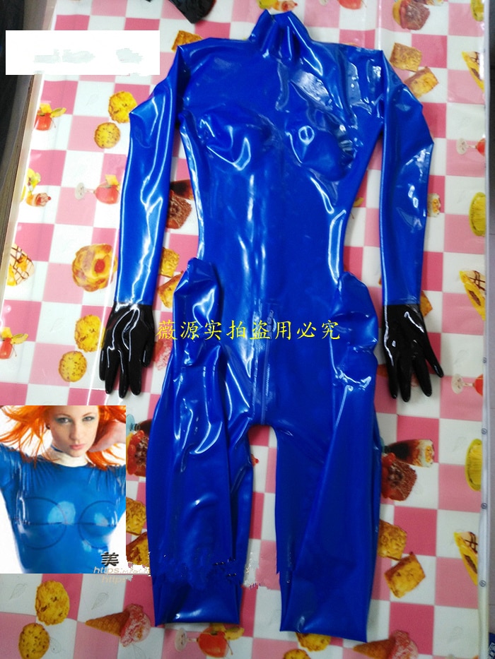 Metallic-Blue-Latex-Catsuit-Women-Rubber-Bodysuits-3d-Breast-with-Back-Crotch-Zippe-2