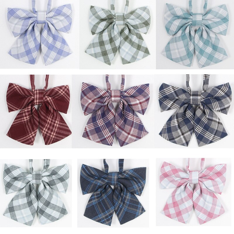 School Dresses For Girl Plaid Bow Tie Lady Jk Uniforms Collar Butterfly Cravat Anime Sailor Suit Striped Tie High School Student