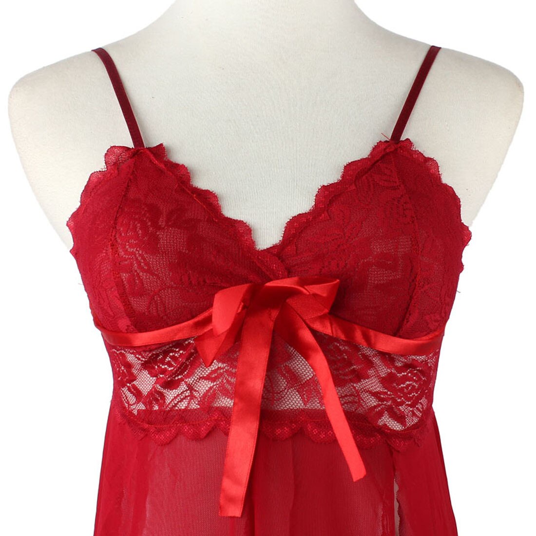 Heiße frauen Sexy Dessous Erotische Kleid Tiefe V Strumpf Nachthemd Split-Hosenträger Rock Babydoll Nachtwäsche Sehen Durch Sex Kostüm – Bild 6