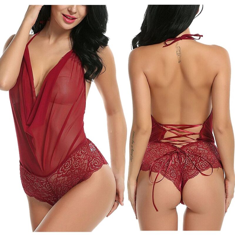 Heißer Verkauf Mode Frauen G String Spitze Schlinge Nachtwäsche Sexy Dessous Nachtwäsche Unterwäsche Bodys plus größe – Bild 2