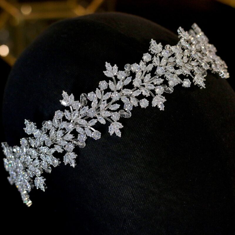Hohe Qualität Kristall Braut Stirnband Haar Band 100% Zirkonia Weibliche Schmuck Hochzeit Haar Zubehör Tiara Krone – Bild 2