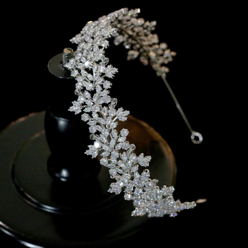 Hohe Qualität Kristall Braut Stirnband Haar Band 100% Zirkonia Weibliche Schmuck Hochzeit Haar Zubehör Tiara Krone – Bild 3