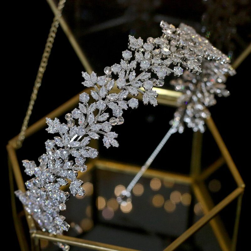 Hohe Qualität Kristall Braut Stirnband Haar Band 100% Zirkonia Weibliche Schmuck Hochzeit Haar Zubehör Tiara Krone – Bild 6