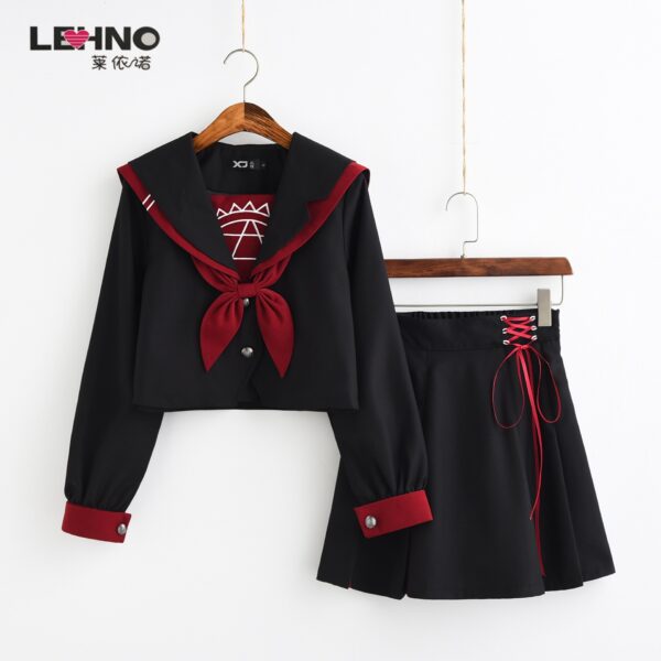 Japanische Mode JK Schule Mädchen Uniform Sailor Anzug Lange Hülse Herbst