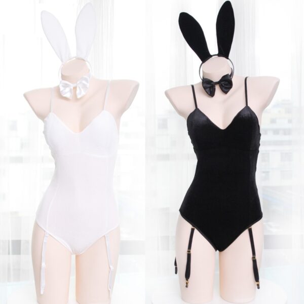 Japanische Sexy Bunny Mädchen Nachtwäsche Anzug Weibliche Frauen Cosplay Kostüm Overall Samt Unterwäsche Nachthemd Katze Frau Kostüm
