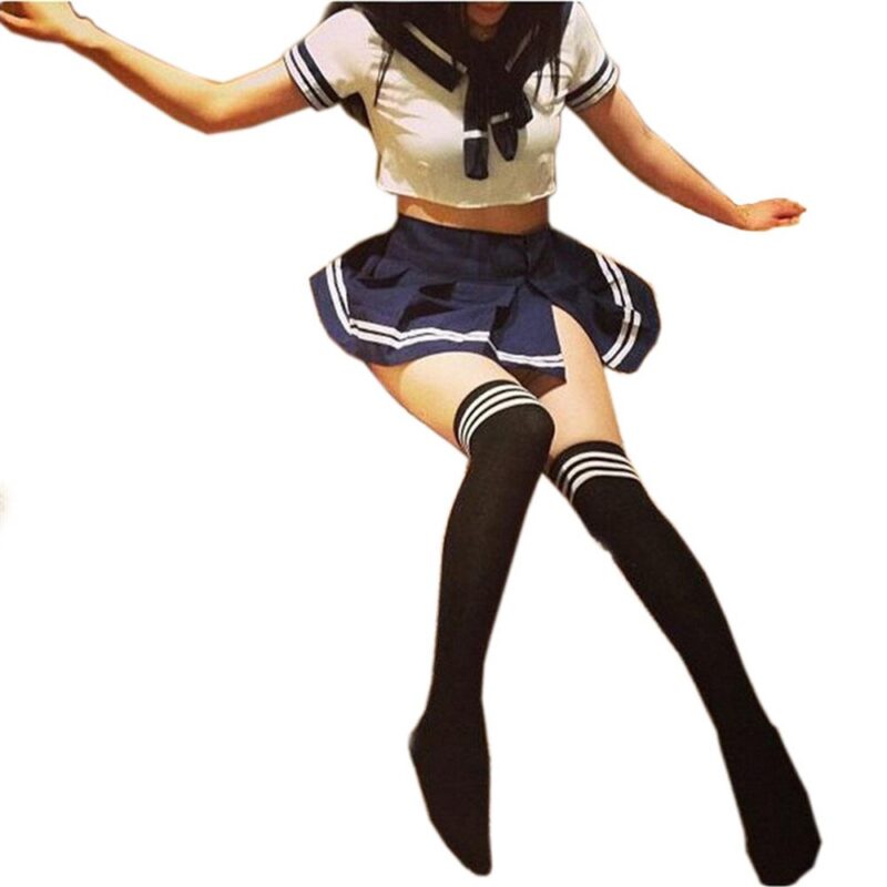 Japenes Sexy Cosplay Dessous Set Schule Mädchen Kostüm Frauen Student Uniform Set Rolle Spielen Kostüme Babydoll Kleid Spitze Minirock – Bild 6
