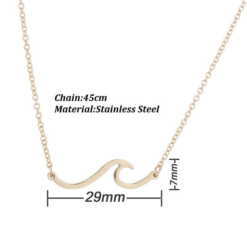 Jisensp Bohemian Welle Anhänger Halskette Edelstahl Schmuck Halskette für Frauen Strand Surfer Charme Kragen Bijoux Femme – Bild 4