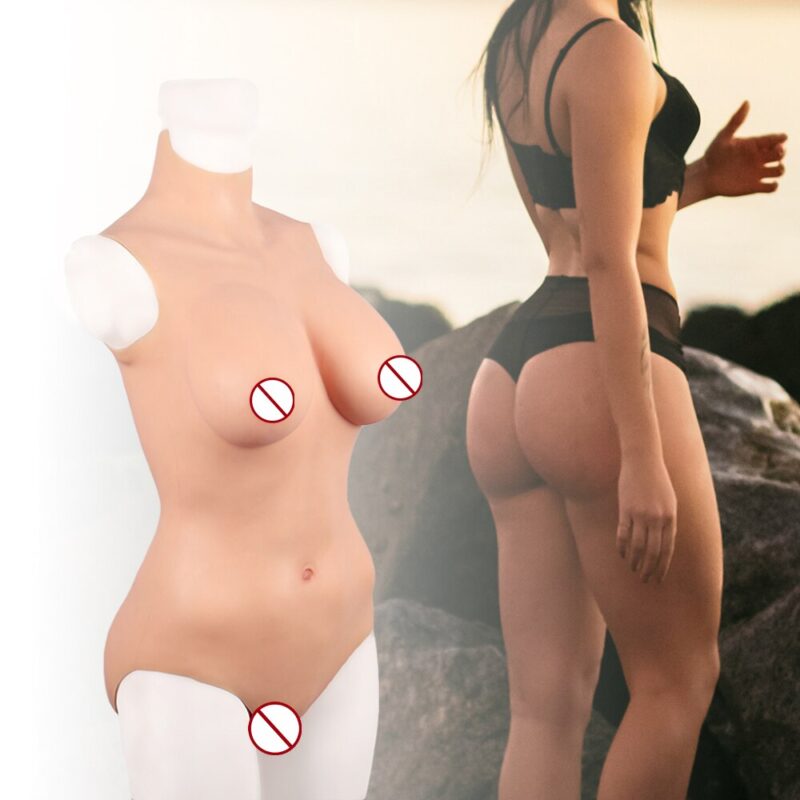 KUMIHO Größe L Sexy Dreieck Body Silikon Brüste Formen Gefälschte Titten Gefälschte Vagina Für Transgender Sissy Crossdresser Drag Queen – Bild 2