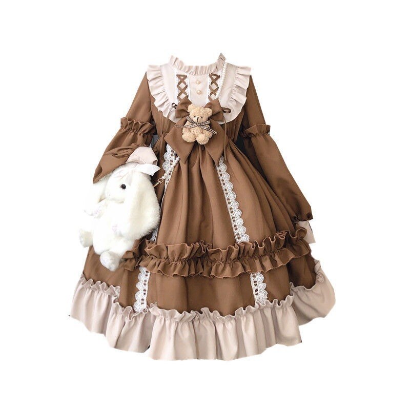 Kawaii Lolita Stil Kleid Frauen Spitze Maid Kostüm Kleid Nette Japanischen Kostüm Süße Gothic Party Robe Renaissance Vestidos 2021 – Bild 6