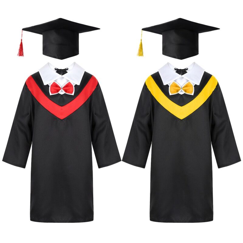 Kinder Jungen Mädchen Vorschule Grundschule Graduation Kleid mit Quaste Kappe für Kinder Studenten Rolle Spielen Kostüm Kleid up Outfits – Bild 2