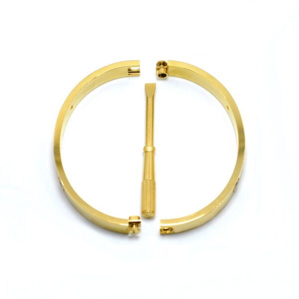 Klassische Marke Schraubendreher Schraube Armreifen & Armbänder für Frauen Männer Paar Gold Farbe Kristalle Liebhaber Armreifen Weiblichen Geschenk