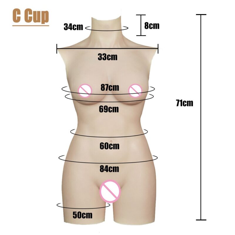 KnowU Crossdress Silikon Body C Cup Brüste Penetrable Vagina Keine Zipper Transgender Cosplay Drag Queen MTF Transen – Bild 2