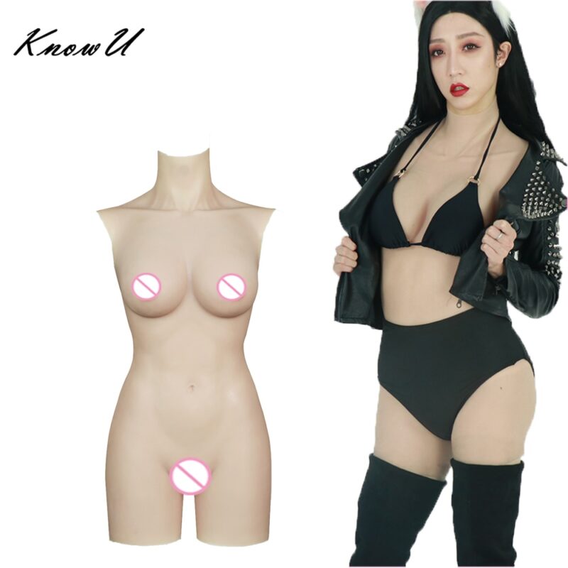 KnowU Crossdress Silikon Body C Cup Brüste Penetrable Vagina Keine Zipper Transgender Cosplay Drag Queen MTF Transen