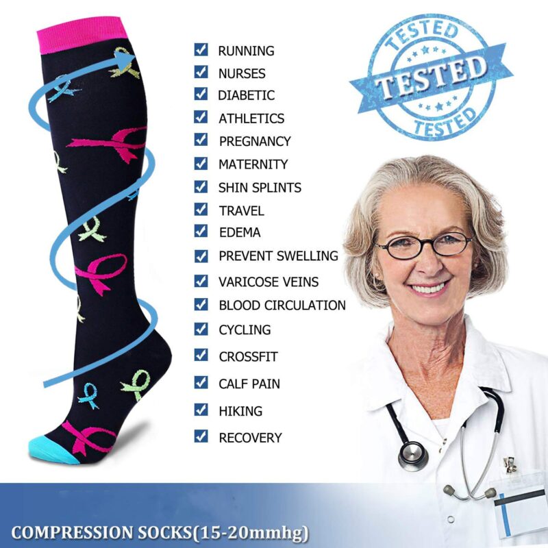 Kompression Socken (4/6/7/8 Pairs), 15-20 Mmhg Ist BESTE Absolvierte Athletisch & Medizinische für Männer & Frauen Krankenschwester Laufende Flug Reist – Bild 6