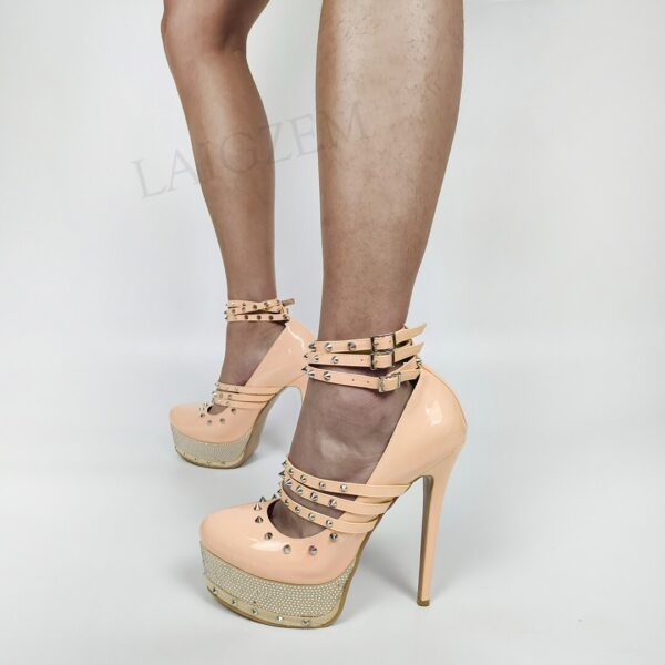 LAIGZEM Besetzt Frauen Heels Plattform Pumpen Partei Cosplay Nacht Club Schoenen Vrouw Damen Schuhe Frau Große Größe 43 44 47 50 52