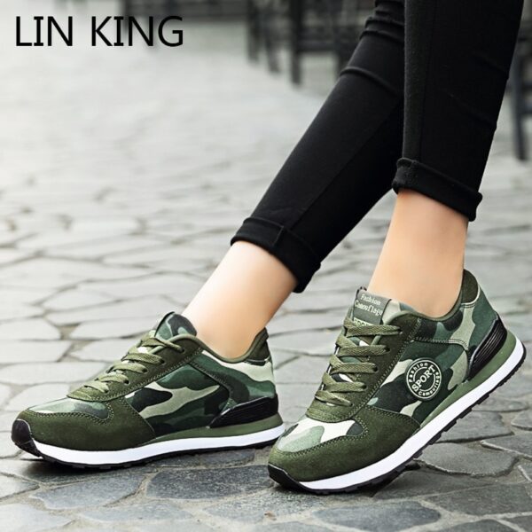 LIN KÖNIG Neue Camouflage Frauen Casual Sneakers Lace Up Unisex Leinwand Schuhe Nicht Slip Außen Einzelnen Schuhe Für Paare Plus größe 44