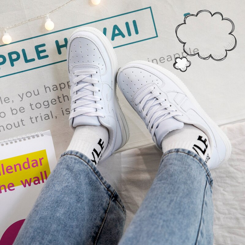 LLUUMIU Vulkanisieren Schuhe frauen Flache Plattform Schuhe große Größe 44 Skate Schuhe Frau Ins freizeit Neue Chic Frauen Flut Niedrigen top Turnschuhe – Bild 5