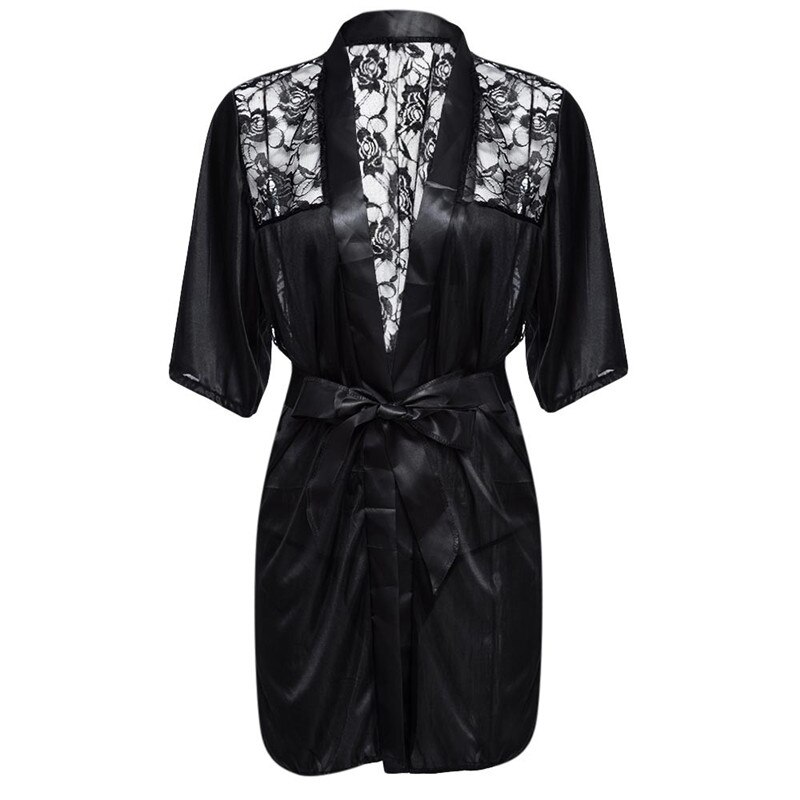 Lstry Neue Hei E Sexy Dessous Plus Gr E Satin Spitze Schwarz Kimono