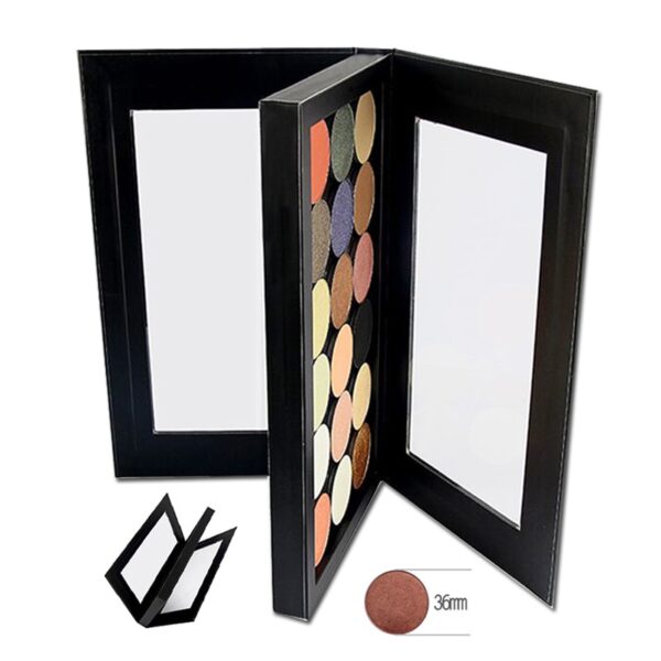 Leere Lidschatten-palette doppelseitige Magnetische Schwarz Große Nackt lidschatten Make-Up Palette DIY Refill 36*36mm pfannen