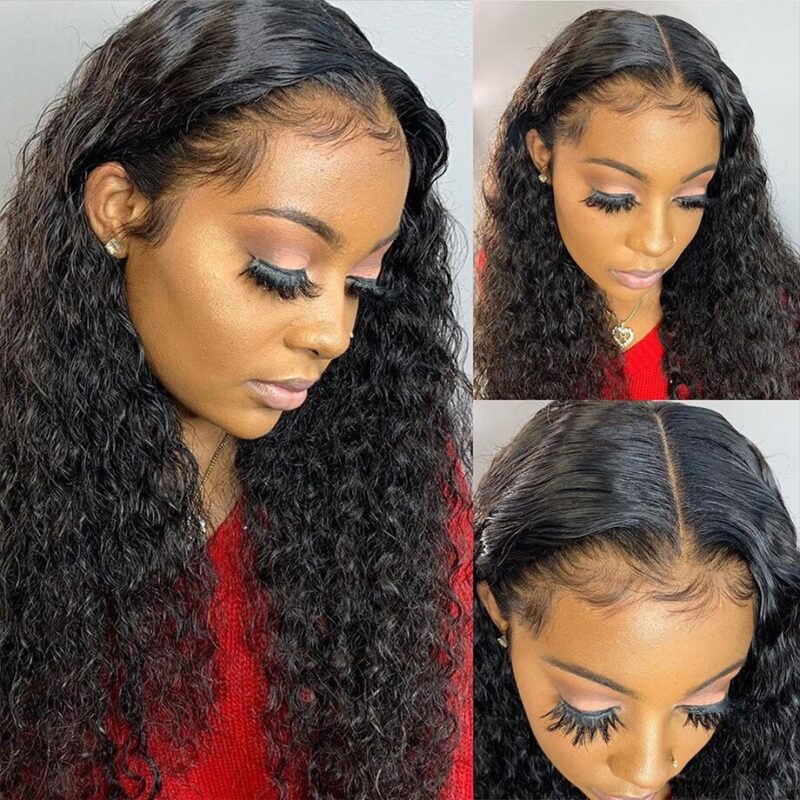 Lockiges Menschliches Haar Perücke 13x4 Wasser Welle Spitze Vorne Perücken Für Schwarze Frauen Brazilian Short Bob Pre Gezupft 28 30 zoll Spitze Frontal Perücke – Bild 5