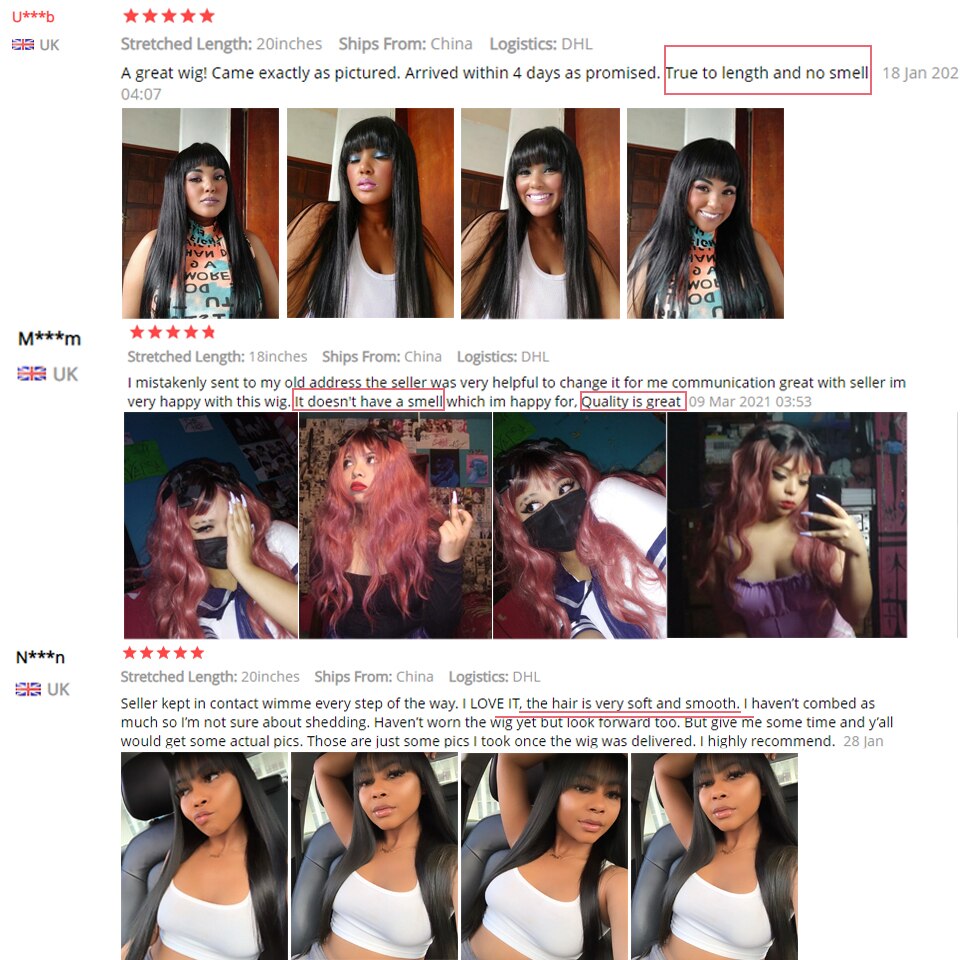 Luduna Gerade Menschliches Haar Perücken Mit Pony Brasilianische Volle Maschine Made Menschliches Haar Perücken Für Frauen 150% Remy Haar Perücke – Bild 6