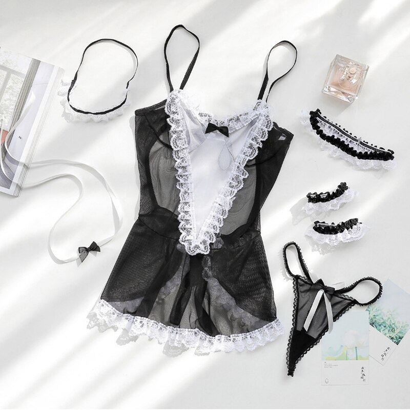 Maid Uniform Kostüme Rolle Spielen Frauen Sexy Dessous Heiße