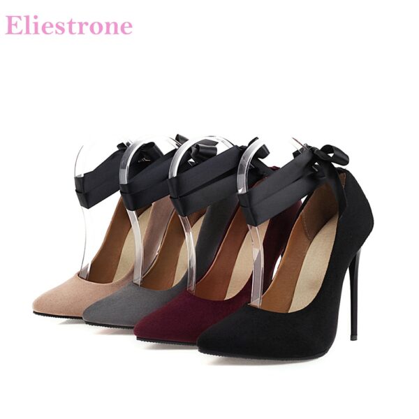 Marke Neue Komfortable Schwarz Grau Frauen Kleid Pumpen Mode Super High Heels Dame Nude Schuhe LA263 Plus Große Größe 10 44 48